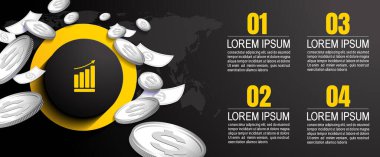 Sunum için bilgi, iş verileri, işlem şeması tasarım şablonu. Soyut zaman çizgisi elementleri, vektör illüstrasyonu, Eps10.