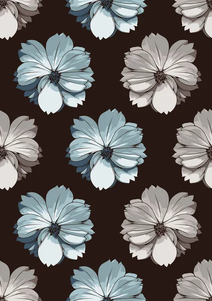 soyut dikişsiz desen, çiçek tekstil moda arkaplanı, vektör illüstrasyon dosyası.