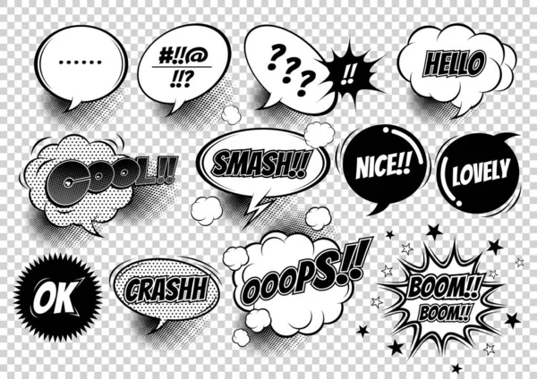 Comic Style Pop Art Speech Bubbles — Stock Vector