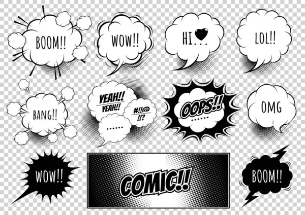 Comic Style Pop Art Speech Bubbles — Stock Vector