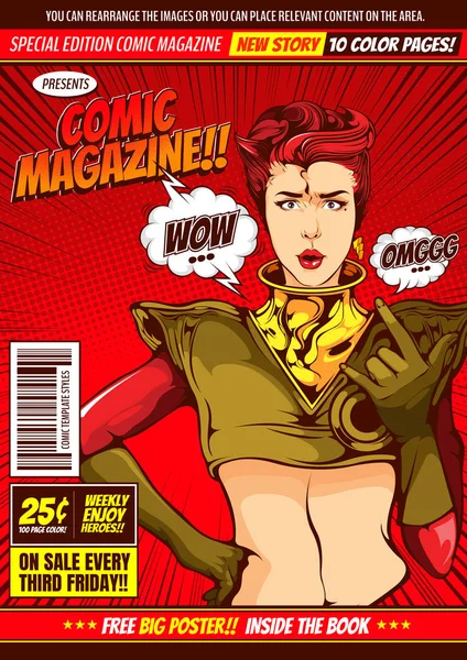 comic cover template background, flyer brochure speech bubbles, doodle art, Vector illustration.