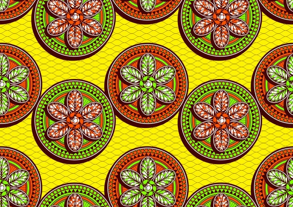 African Fashion Seamless Pattern Ornament Vibrant Colours Picture Art Abstract — Stok Vektör