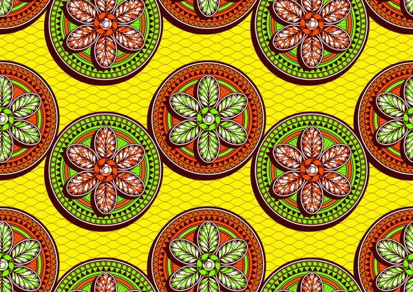 Ornamento Patrón Sin Costuras Moda Africana Colores Vibrantes Arte Imagen — Vector de stock