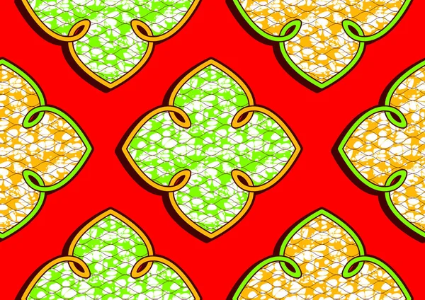 African Fashion Seamless Pattern Ornament Vibrant Colours Picture Art Abstract — 스톡 벡터