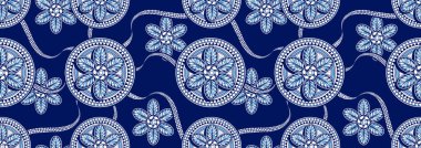 Kusursuz Desen, basılı kumaş, Afrika 'nın yerel tekstili, resim sanatı ve soyut arkaplan, vektör illüstrasyonu.