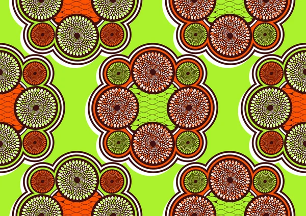 Kusursuz Desen Basılı Kumaş Afrika Nın Yerel Tekstili Resim Sanatı — Stok Vektör