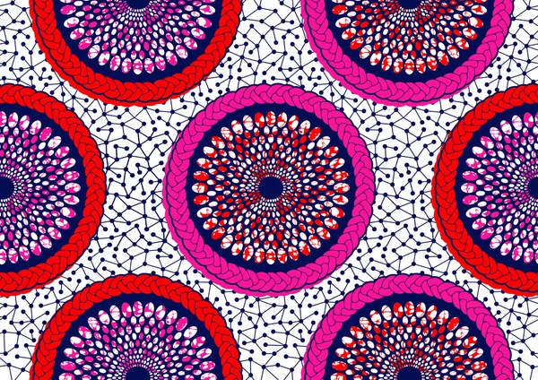 Patrón Sin Costura Tela Impresa Textil Local África Arte Imagen — Archivo Imágenes Vectoriales