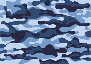 soyut kamuflaj askeri desen, deri dokusu mavi renk, moda kumaş baskı vektörü çizimi.