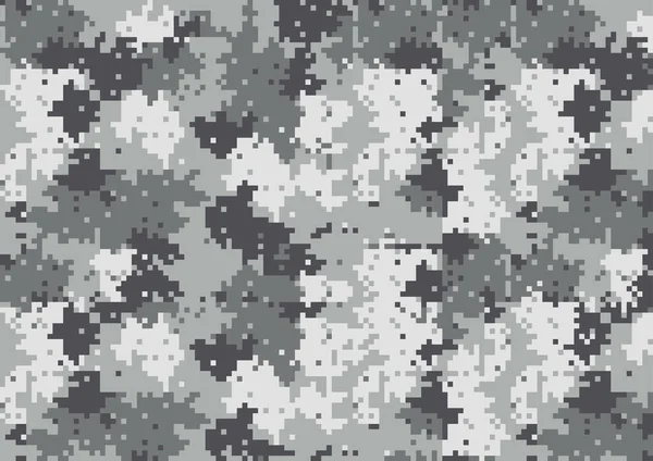 Abstraktes Quadrat Bit Art Camouflage Military Pattern Skin Texture Gray — Stockvektor