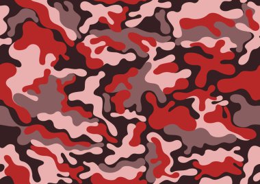 soyut kamuflaj askeri desen, deri dokusu kırmızı renk, moda kumaş baskı vektörü çizimi.