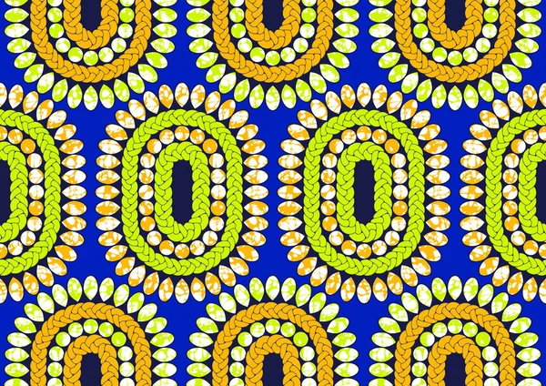 Seamless Pattern Printed Fabric Local Textile Africa Picture Art Abstract — Stock Vector