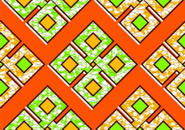 Afrika modası canlı renklerle kusursuz desen süslemesi, resim sanatı ve soyut arkaplan, vektör illüstrasyonu.