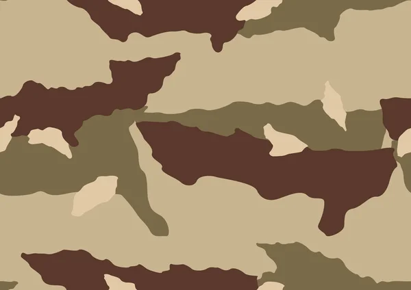 Abstract Camouflage Military Pattern Skin Texture Brown Color Fashion Fabric — Stock Vector