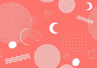 Soyut geometrik dikişsiz hipster modası, parlak taze renk, noktalar ve çizgiler ve daireler arka plan, vektör illüstrasyonu .