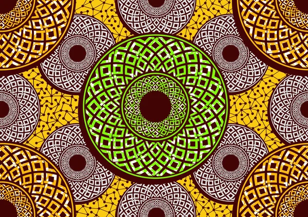 Textile Fashion African Print Fabric Abstract Seamless Pattern Vector Illustration — 스톡 벡터