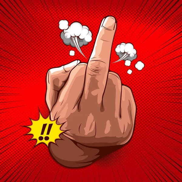 Hand Showing Fuck You Middle Finger Vector Illustration Rude Gesture — Διανυσματικό Αρχείο