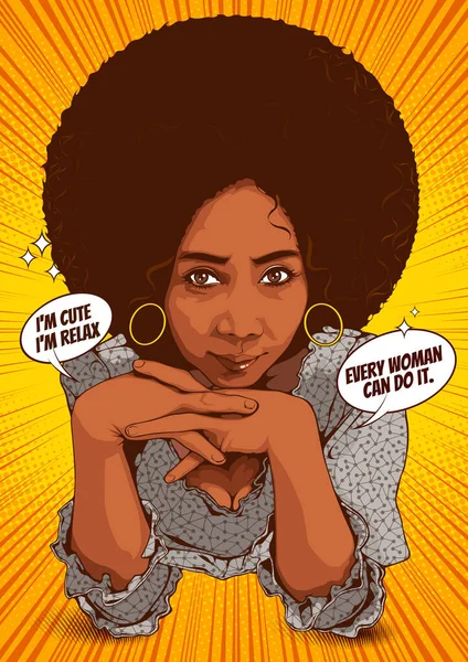 Fotos Hermosas Mujeres Afroamericanas Estilo Cómic Plantilla Portada Sobre Fondo — Vector de stock