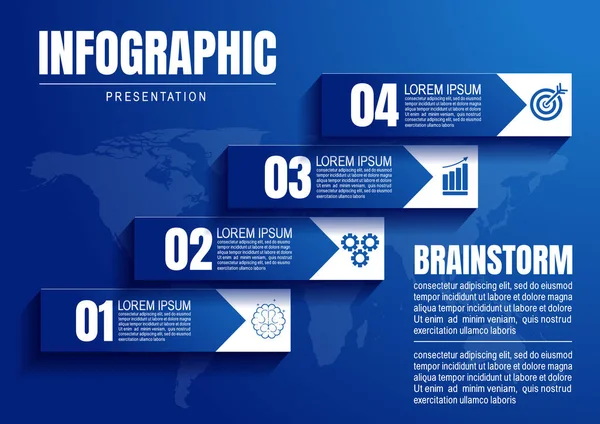 Infografik Geschäftsdaten Designvorlage Für Prozessdiagramme Zur Präsentation Abstrakte Zeitachsenelemente Vektorillustration — Stockvektor