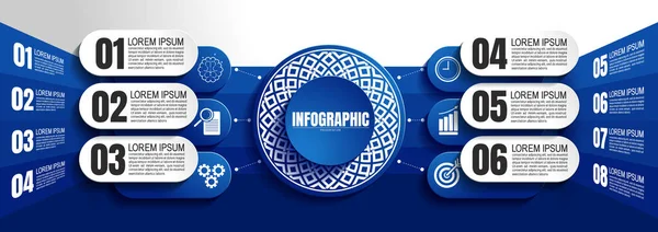 Infographic Business Data Process Chart Design Template Presentation Abstract Timeline — Stock Vector