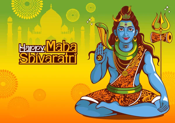 Illust Lord Shiva Índia Para Festival Hindu Tradicional Maha Shivaratri —  Vetores de Stock