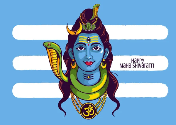 Illust Lord Shiva Índia Para Festival Hindu Tradicional Maha Shivaratri —  Vetores de Stock