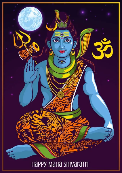 Illustrazione Del Signore Shiva Dell India Tradizionale Festival Indù Maha — Vettoriale Stock