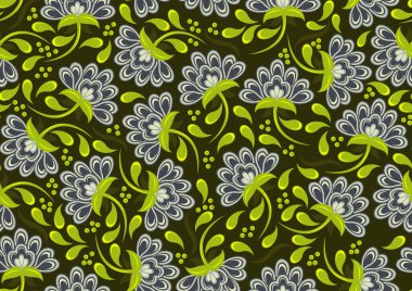 Kusursuz çiçek deseni, resim sanatı ve soyut arkaplan, vektör illüstrasyonu.