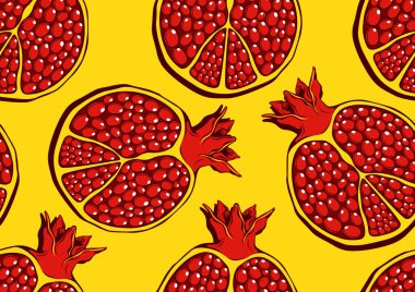 Kusursuz desenli nar, resim sanatı ve soyut arkaplan, vektör illüstrasyonu.