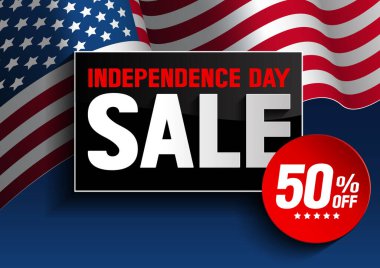 Bağımsızlık Günü satışı, vektör illüstrasyonu.