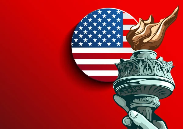 Memorial Day Sale Hand Statue Liberty Vector Illustration — 스톡 벡터