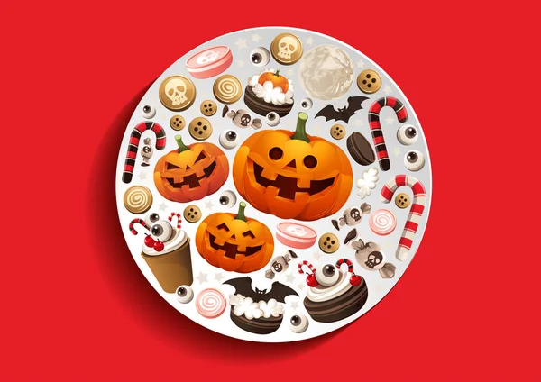 Halloween Citrouilles Affiche Illustration Vectorielle — Image vectorielle