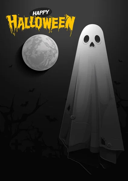 Halloween Fantasma Tratar Truco Ilustración Vectorial — Vector de stock