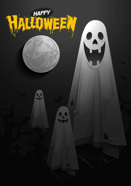 Halloween Fantasma Tratar Truco Ilustración Vectorial — Vector de stock