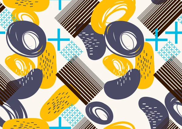 Soyut Geometrik Dikişsiz Hipster Modası Parlak Taze Renk Noktalar Çizgiler — Stok Vektör