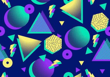 Soyut geometrik şekilsiz hipster modası, parlak taze renk, vektör illüstrasyonu.