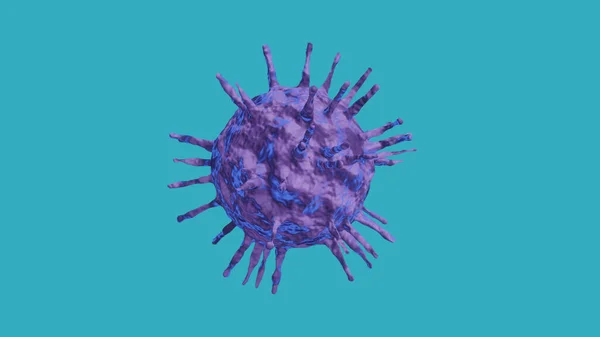 Coronavirus Covid Microscope Isolated Blue Background Illustration Clipping Path — Stock Photo, Image