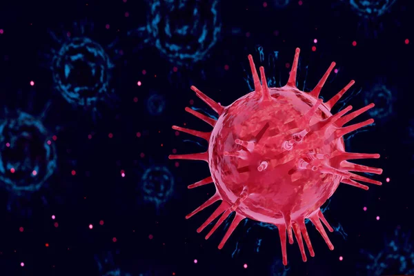 Red Coronavirus Covid Microscope Isolated Blue Virus Background Illustration Clipping — Stock Photo, Image