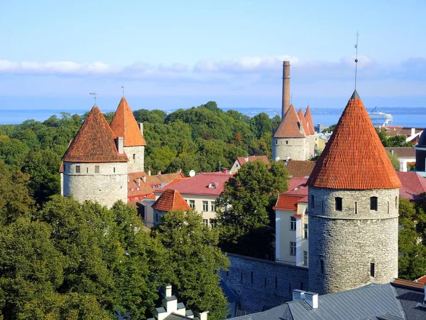 Panorama della parte vecchia di Tallinn — Foto Stock