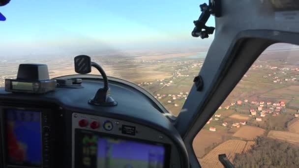 Una Cabina Cabina Vuelo Área Desde Cual Piloto Controla Aeronave — Vídeo de stock