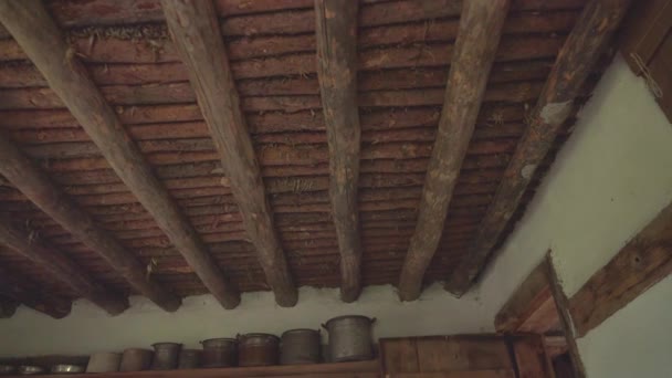 Historical Wooden Ceiling Architecture Simple Wood Ceiling Creating Internal Ceilings — Stockvideo