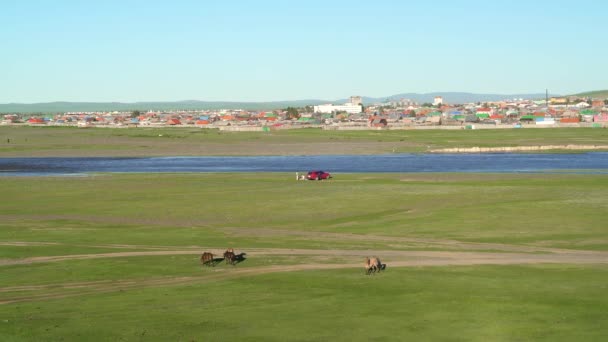 Mongoliska Staden Stad Och Summan Distriktscentrum Ovorkhangai Provinsen Mongoliet Karakorum — Stockvideo