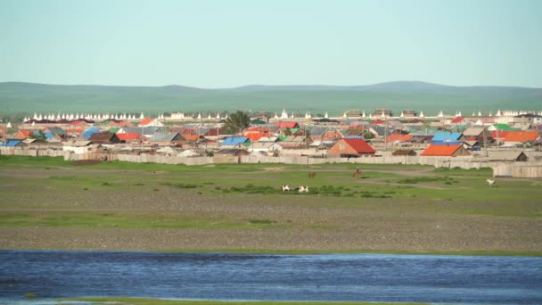 Монгольский Город Является Городом Центром Округа Сумма Провинции Оворхангай Монголии — стоковое видео