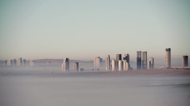 Cinemática 7680X4320 Silhouette Ciudad Por Encima Las Nubes Rascacielos Nube — Vídeos de Stock