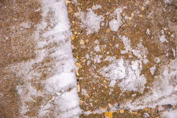 Betonová Textura Silnice Posypaná Sněhovou Střechou — Stock fotografie
