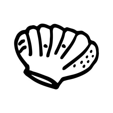 El çizimi siyah ve beyaz deniz karalaması çizimi