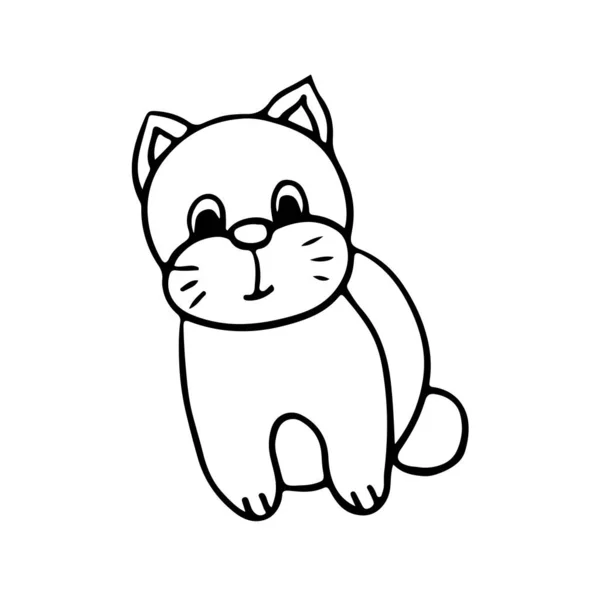 Black and wnite doodle sketch dog illustration. — 스톡 벡터