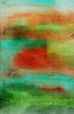 Turuncu, yeşil, kırmızı ve mavi ile suluboya arkaplan