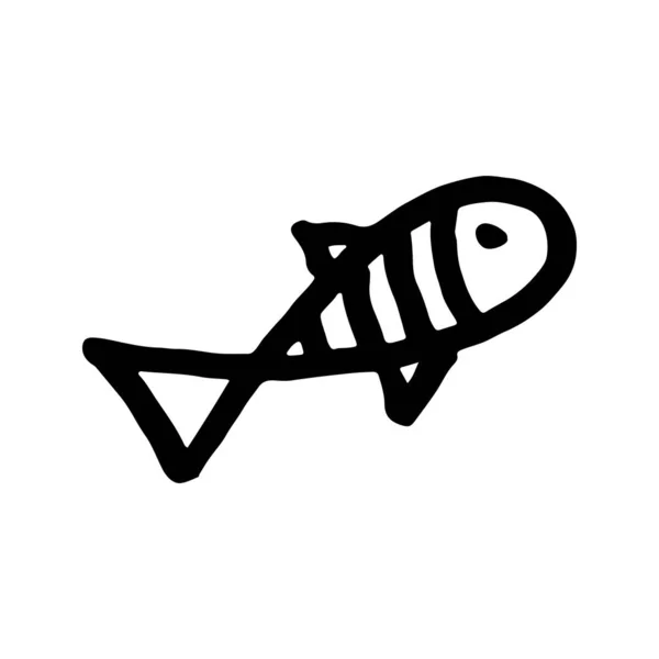 Peixinho preto e branco . — Vetor de Stock