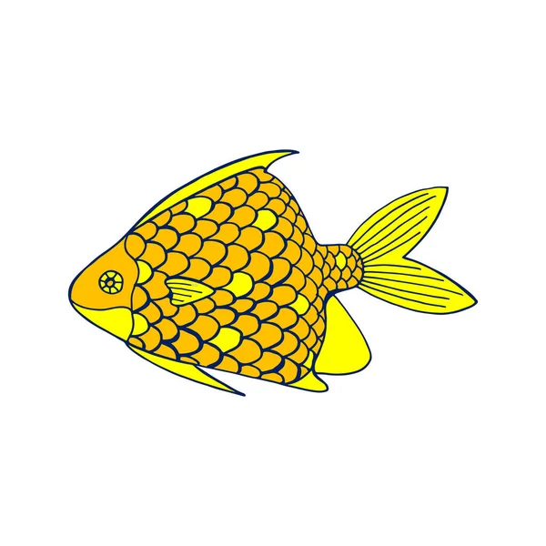 Ilustración Peces Marinos Color Vectorial Sobre Fondo Blanco Dibujos Animados — Vector de stock