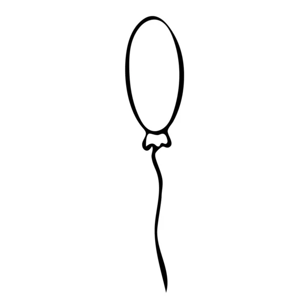 Μαύρο και άσπρο μπαλόνι doodle σκίτσο εικονογράφηση. — Διανυσματικό Αρχείο